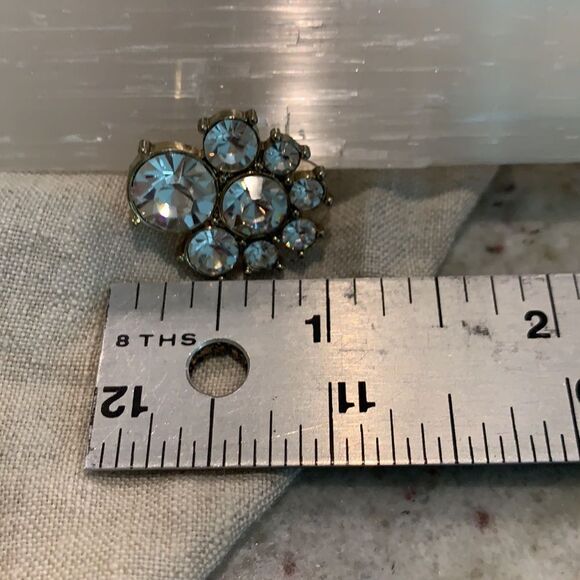 Crystal Cluster Gold Earrings - Picture 6 of 6